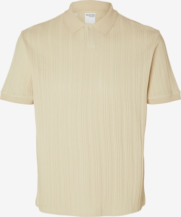 T-Shirt 'Jaden' SELECTED HOMME en beige : devant