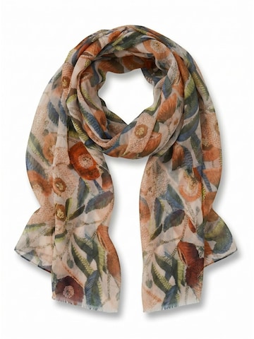 styleBREAKER Schal 'Leichter Viskose Schal mit Blumenmuster'‌‌‌‌‌ in Orange: Vorderseite