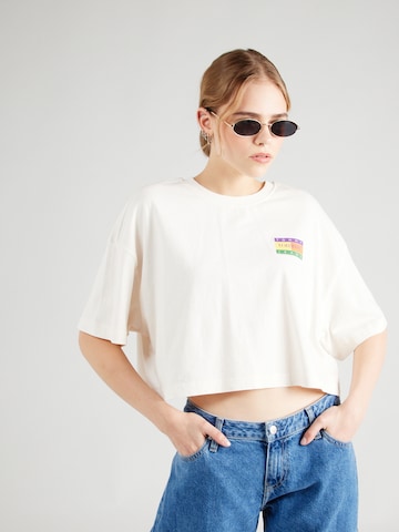 Tommy Jeans T-Shirt 'SUMMER FLAG' in Weiß: predná strana