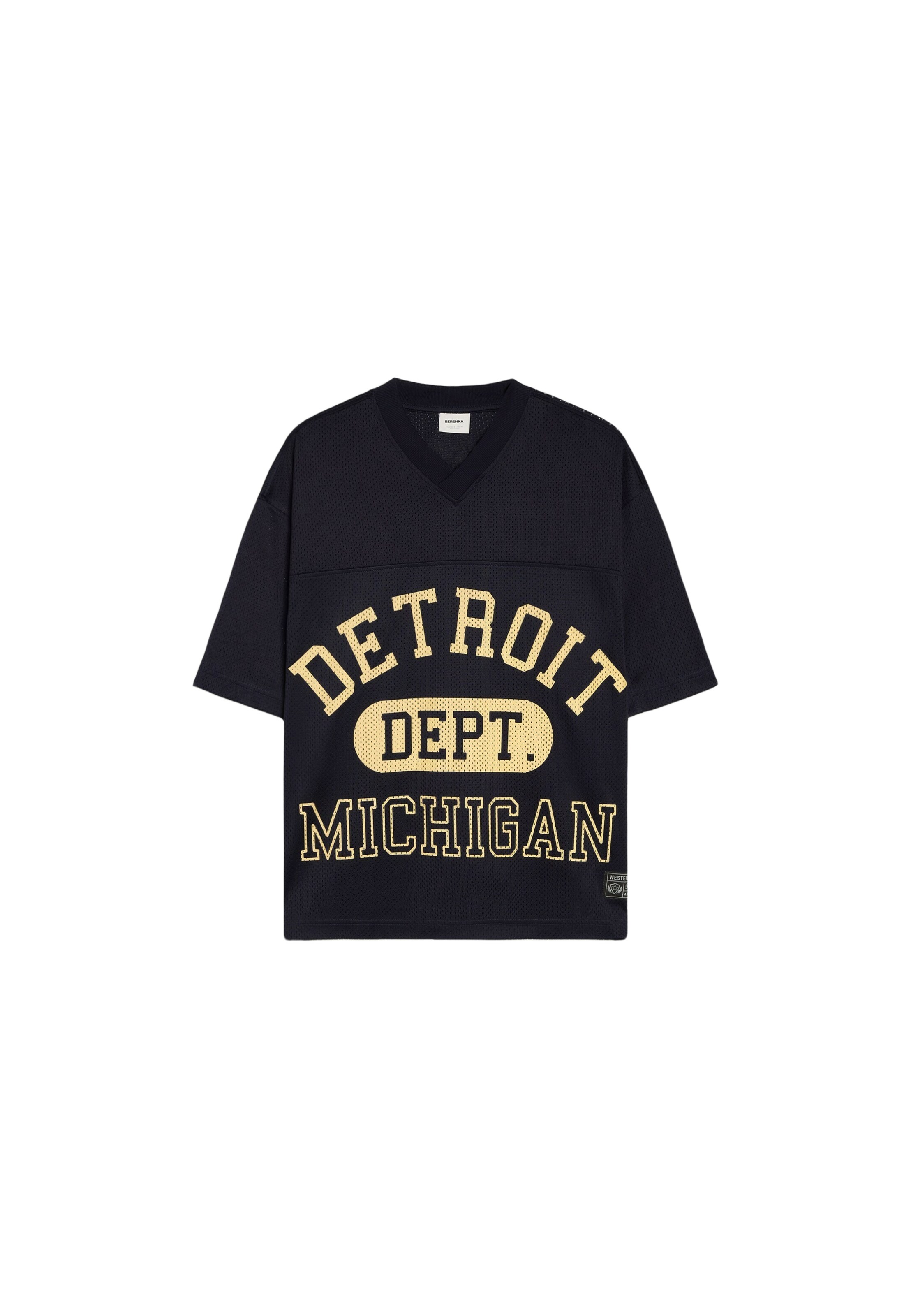 Bershka T-Shirt en XS en bleu marine / safran, Vue avec produit