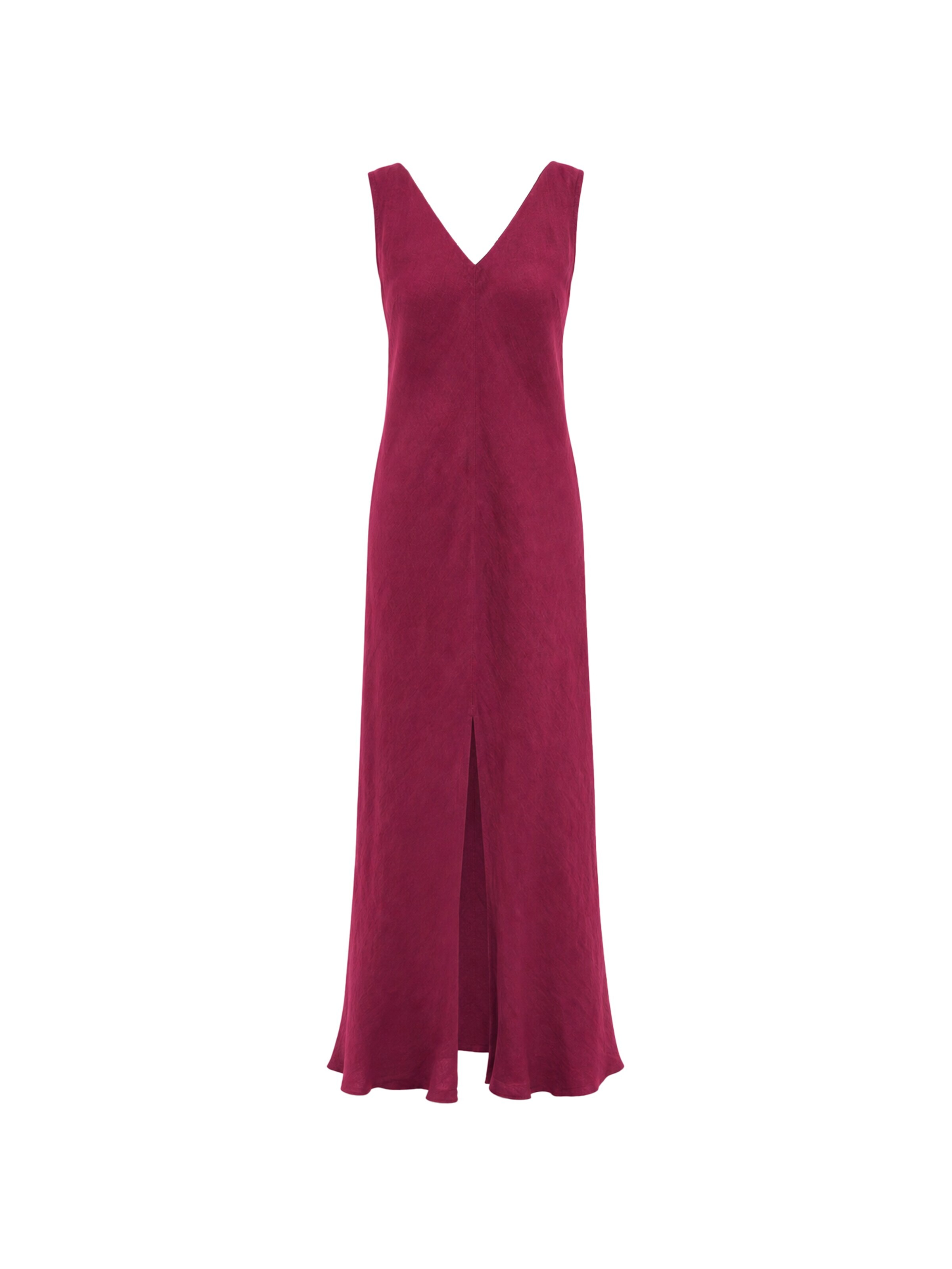 Haris Cotton Sukienka 'Maxi Linen Dress with V Neck' w kolorze fioletowy: przód
