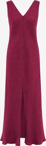 Haris Cotton Sukienka 'Maxi Linen Dress with V Neck' w kolorze fioletowy: przód