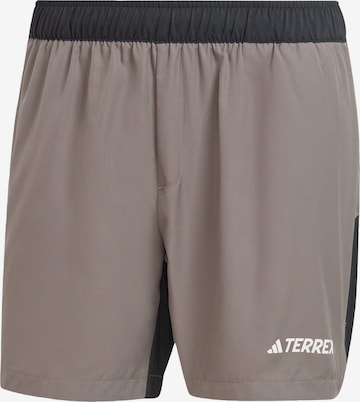 ADIDAS TERREX Regular Workout Pants 'Multi' in Brown: front