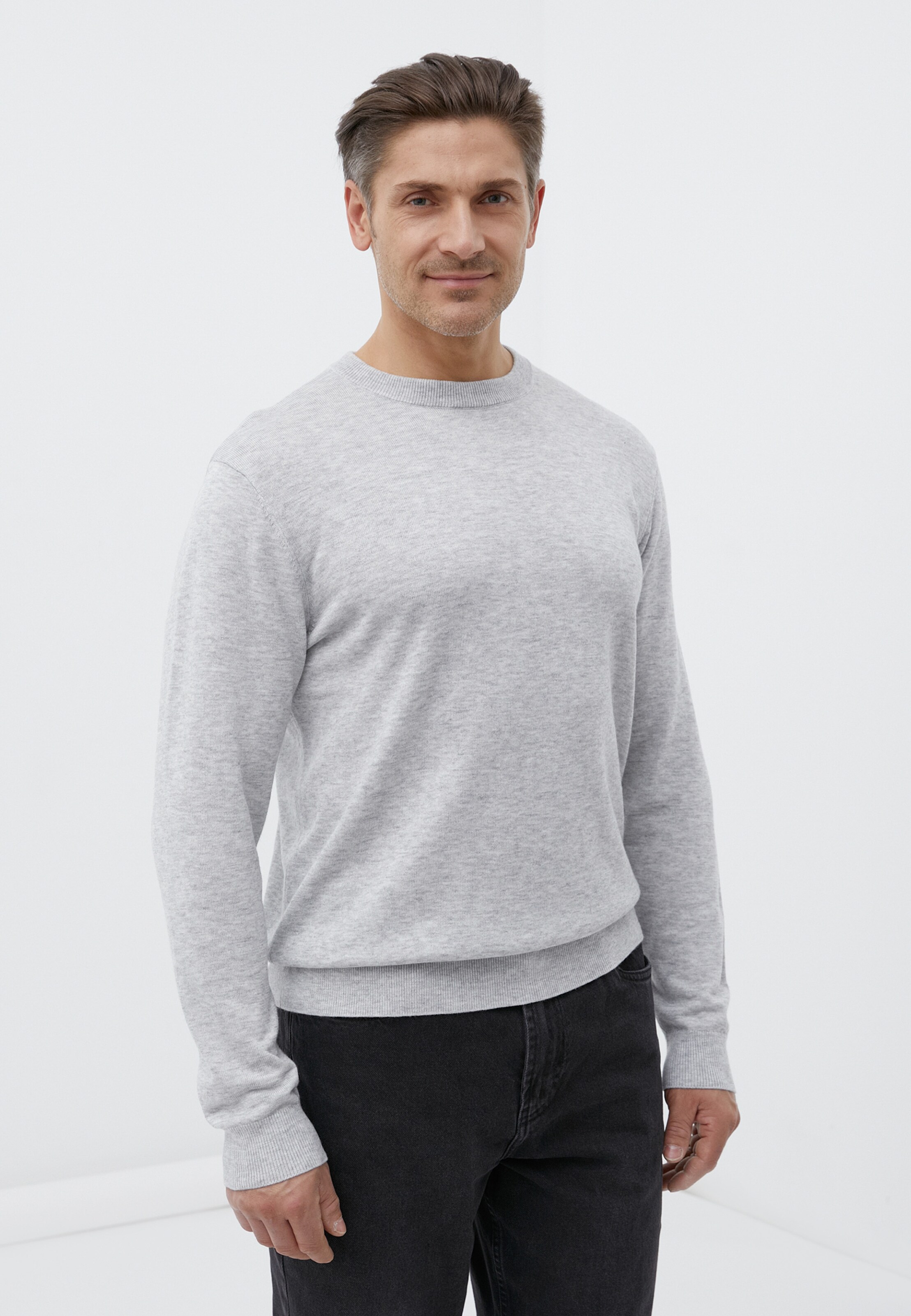 Männer Pullover & Strick Finn Flare Pullover in Hellgrau - SC85117 Männer Pullover & Strick Finn Flare Pullover in Hellgrau - SC85117