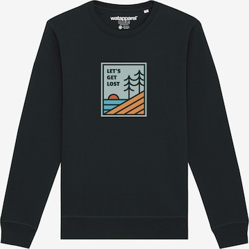 Watapparel Sweatshirt ' Let's Get Lost ' in Schwarz: Vorderseite