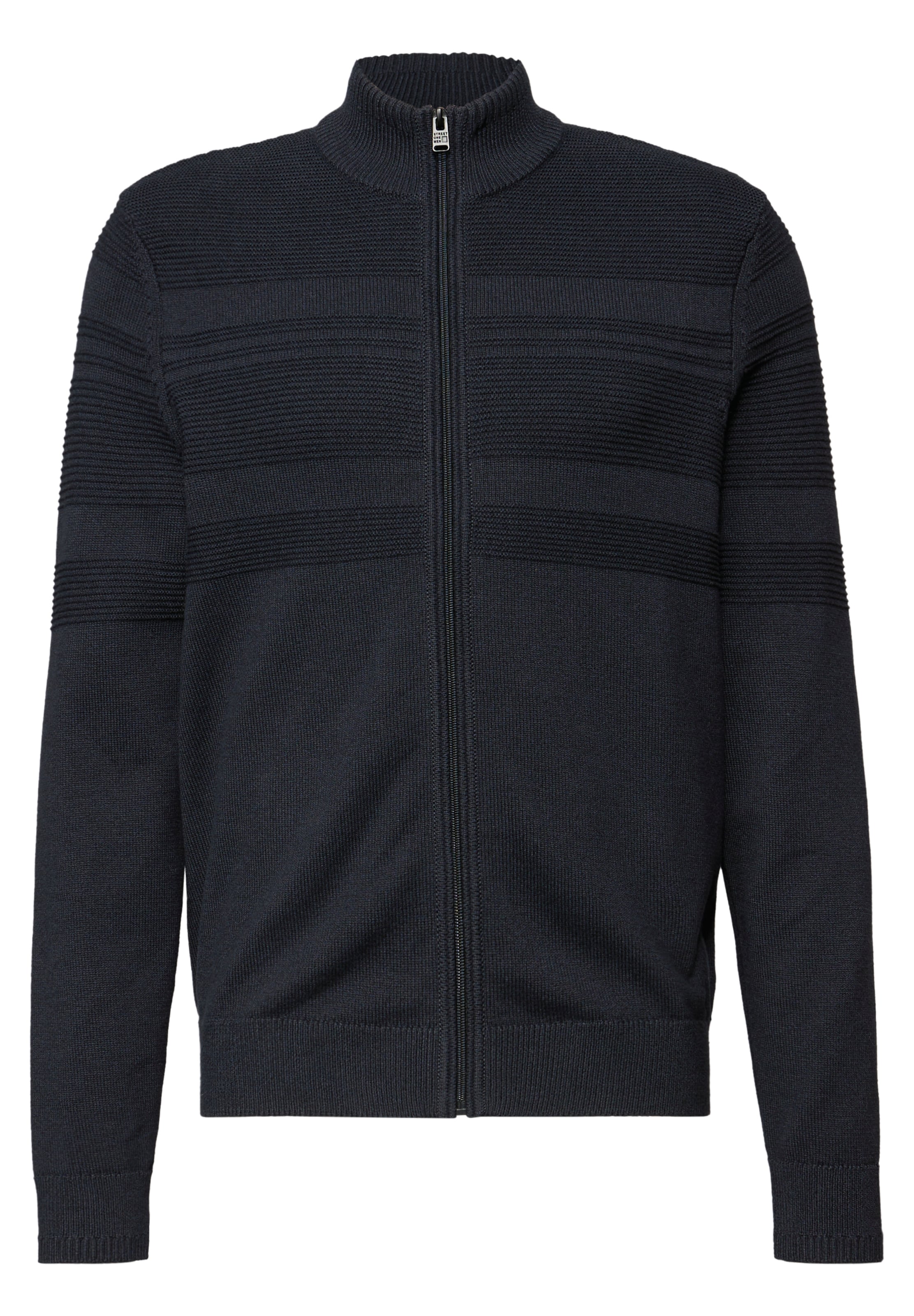 Street One MEN Strickjacke in Blau: Vorderseite