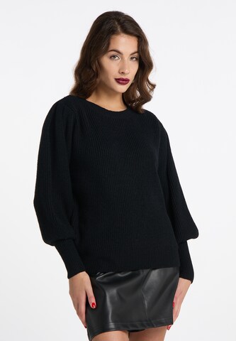 Pullover 'Tylin' di faina in nero: frontale