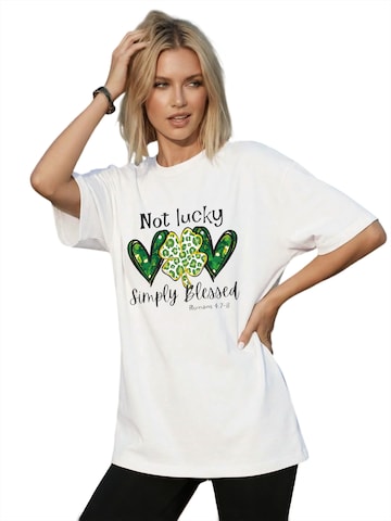 GORHEY Shirt 'Women's Casual Cotton Short Sleeve T-Shirt with Heart-shaped Print' in White