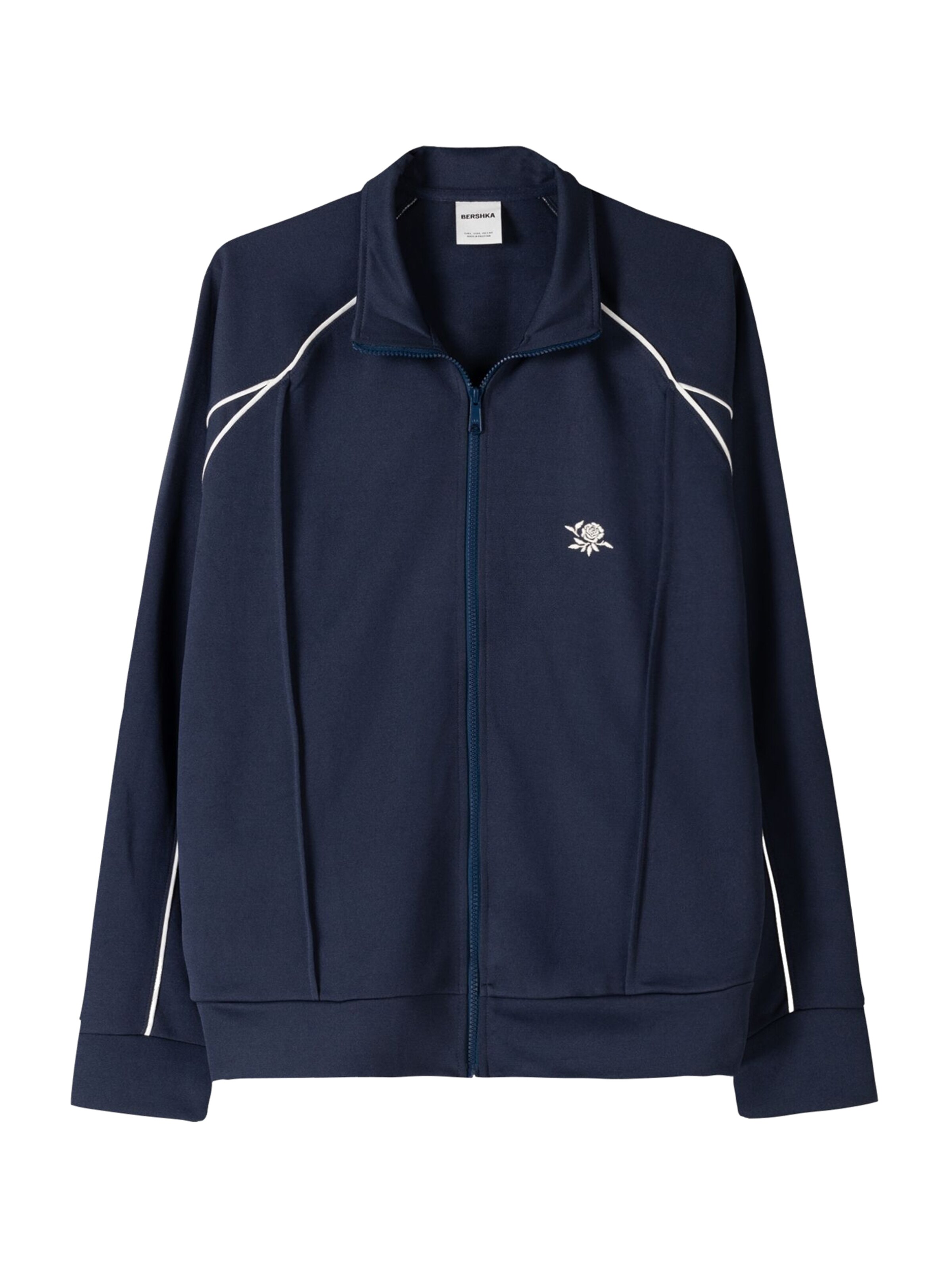 Bershka Sweat jacket in Blue: front