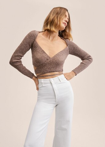 Wide leg Jeans 'Catherin' de la MANGO pe alb