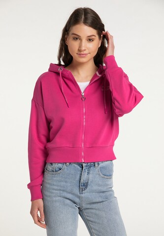 MYMO Zip-Up Hoodie in Pink: front