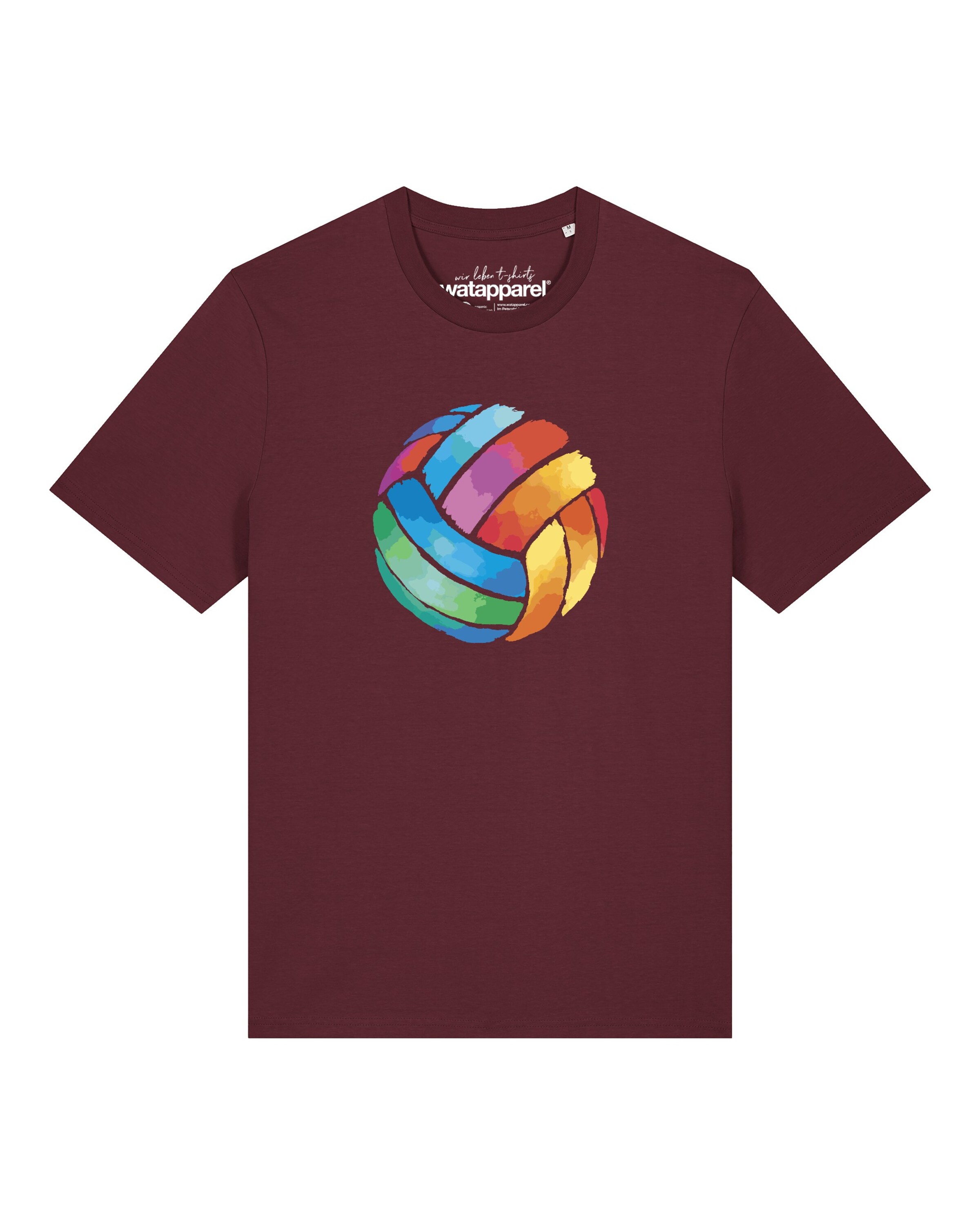 T-Shirt 'Volleyball In Watercolor' Watapparel en rouge : devant