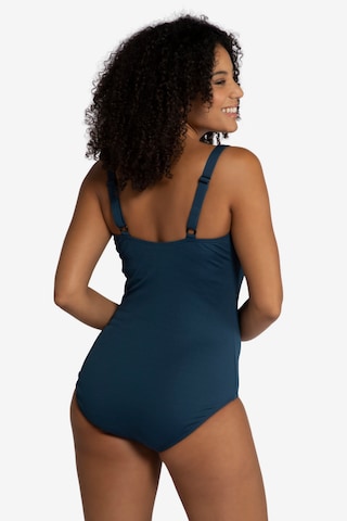 Ulla Popken Bralette Swimsuit in Blue