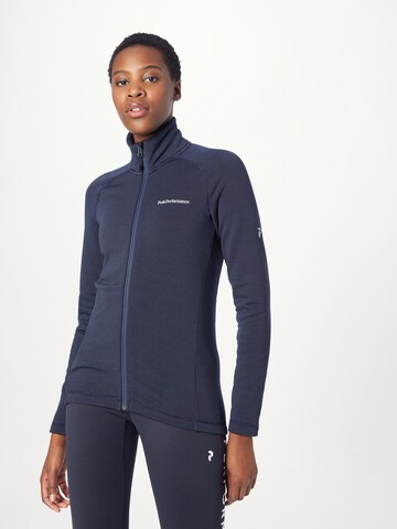 Veste de survêtement PEAK PERFORMANCE en bleu : devant