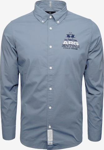 La Martina Comfort Fit Hemd 'MAC601' in Blau: Vorderseite