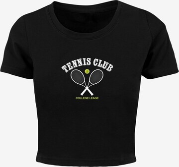 Merchcode T-Shirt 'Tennis Club' in Schwarz: predná strana
