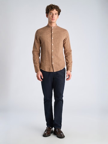 Lindbergh Slim fit Button Up Shirt in Brown