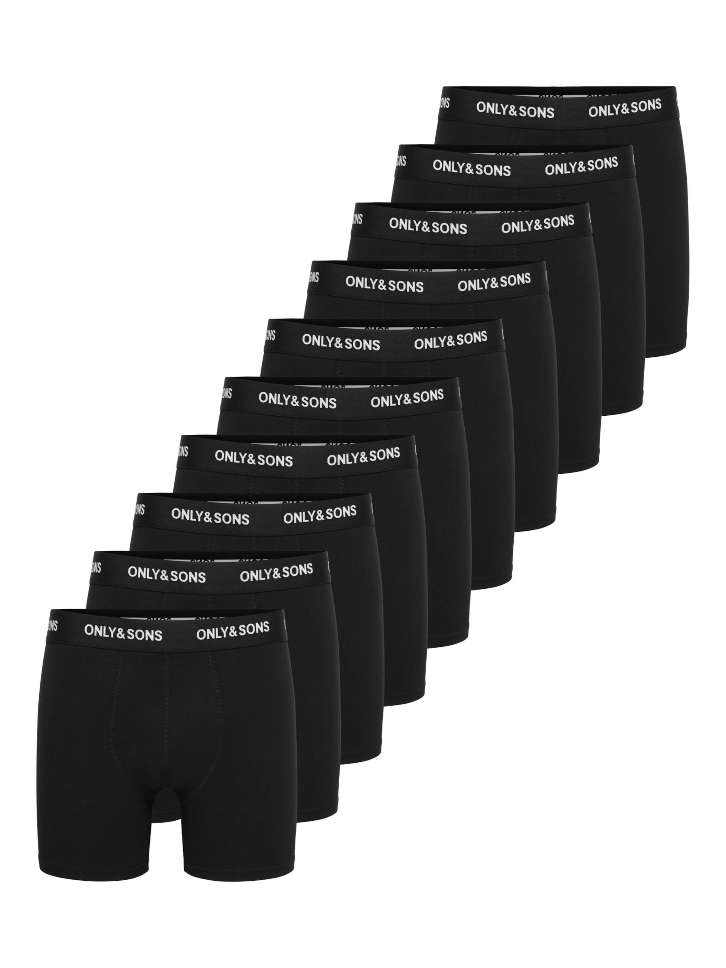 Only & Sons - Calzoncillo boxer 'ONSRiber' en negro: frente