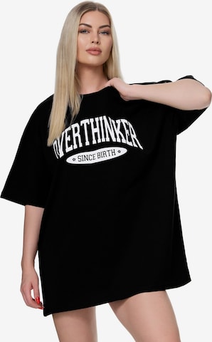 Worldclassca Oversizeshirt 'Overthinker' in Schwarz: Vorderseite