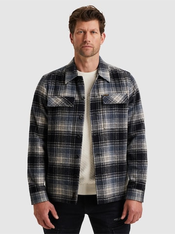 PME Legend Regular fit Overhemd 'Shirt jacket with check pattern' in Blauw