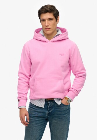Superdry Sweatshirt 'Essential' in Roze: voorkant