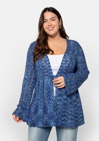 SHEEGO Knit Cardigan in Blue: front