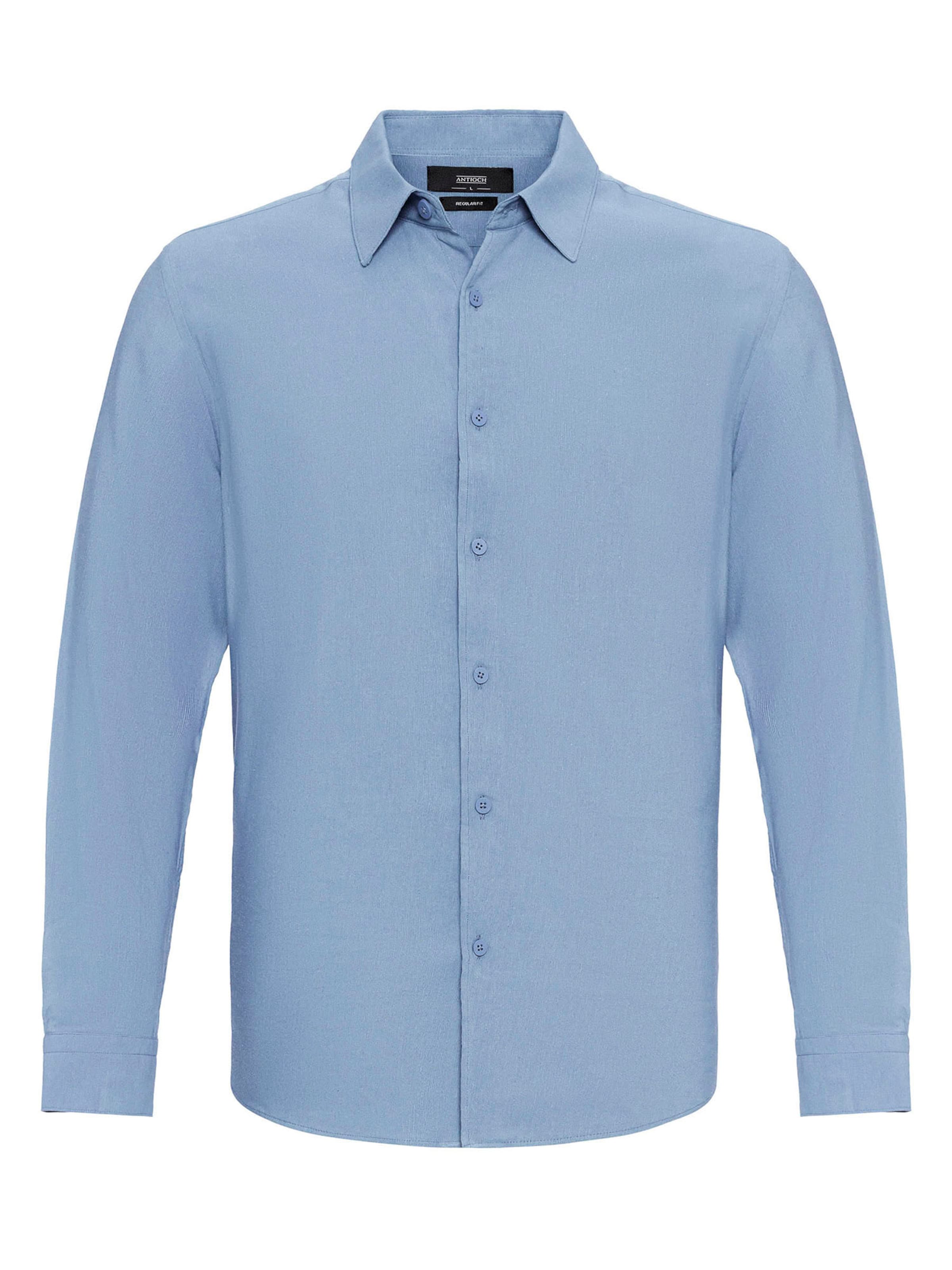 Antioch Rovný strih Košeľa - Modrá: predná strana