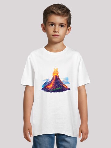 T-Shirt 'Vulkanausbruch' F4NT4STIC en blanc : devant