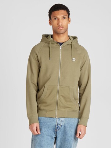 TIMBERLAND - Sudadera con cremallera en verde: frente