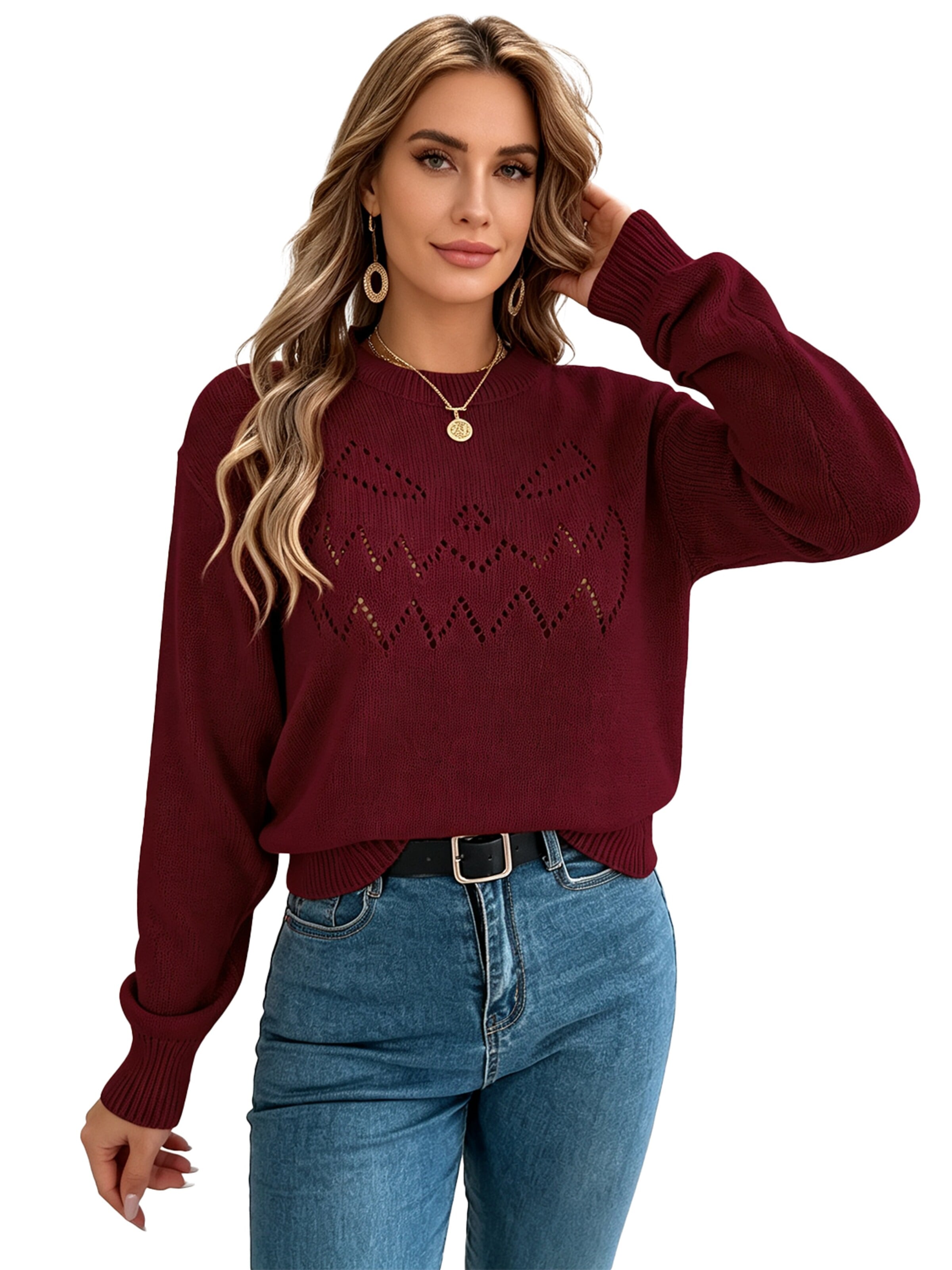 KoJooin Sweater in XL in Wine red, Item view