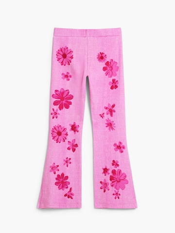 Desigual Rozšírený strih Nohavice - Ružová