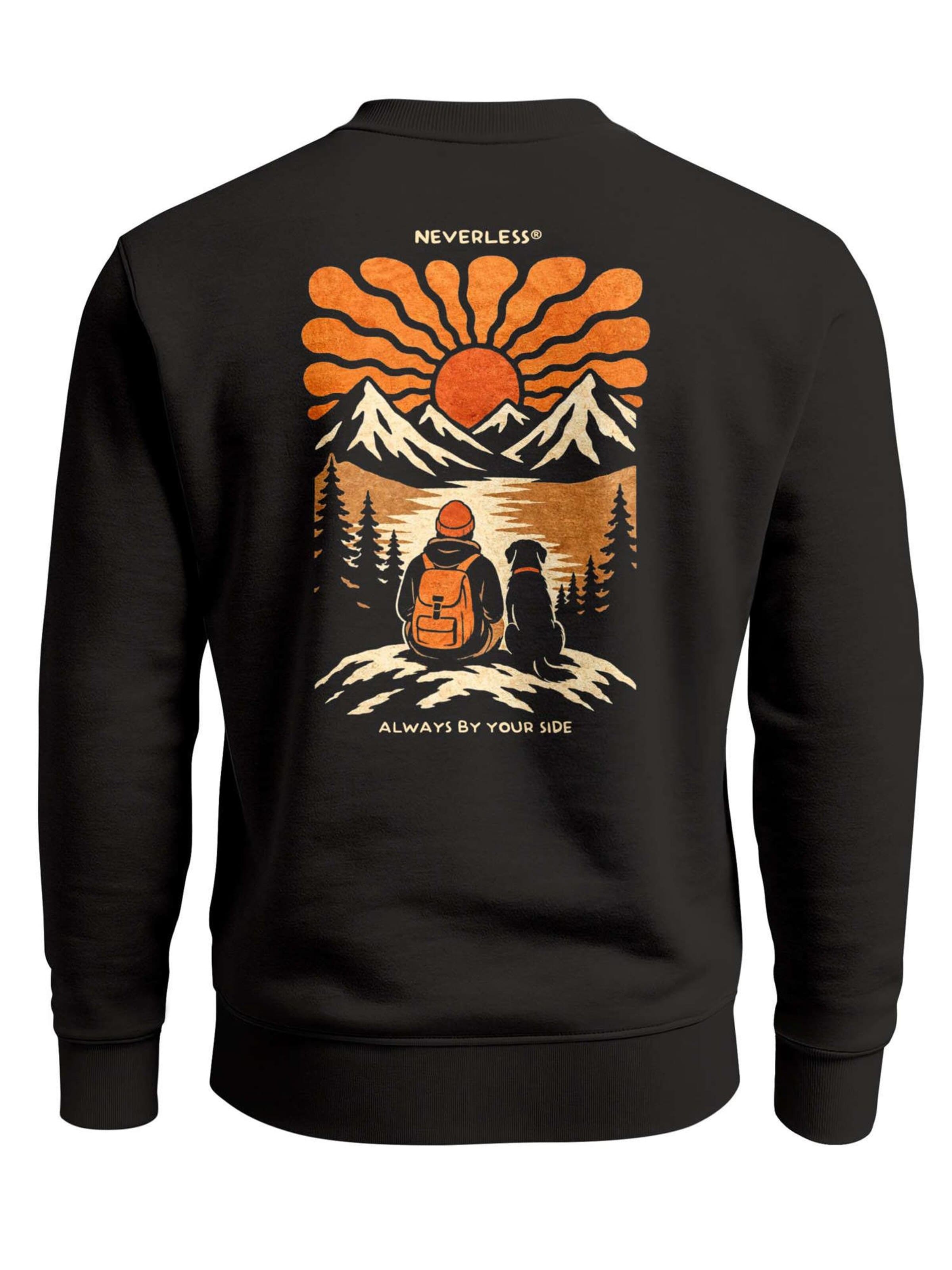 Neverless Sweatshirt 'Always by your side'‌‌ in Schwarz: Vorderseite