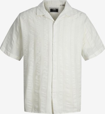 JACK & JONES Comfort fit Button Up Shirt in White: front