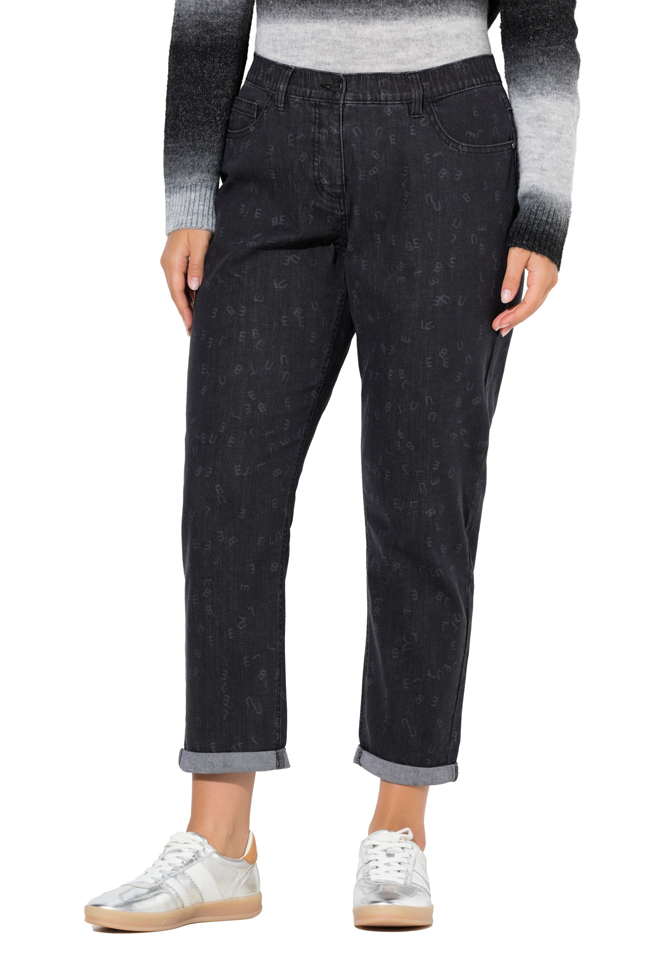 Ulla Popken Regular Jeans in Black: front