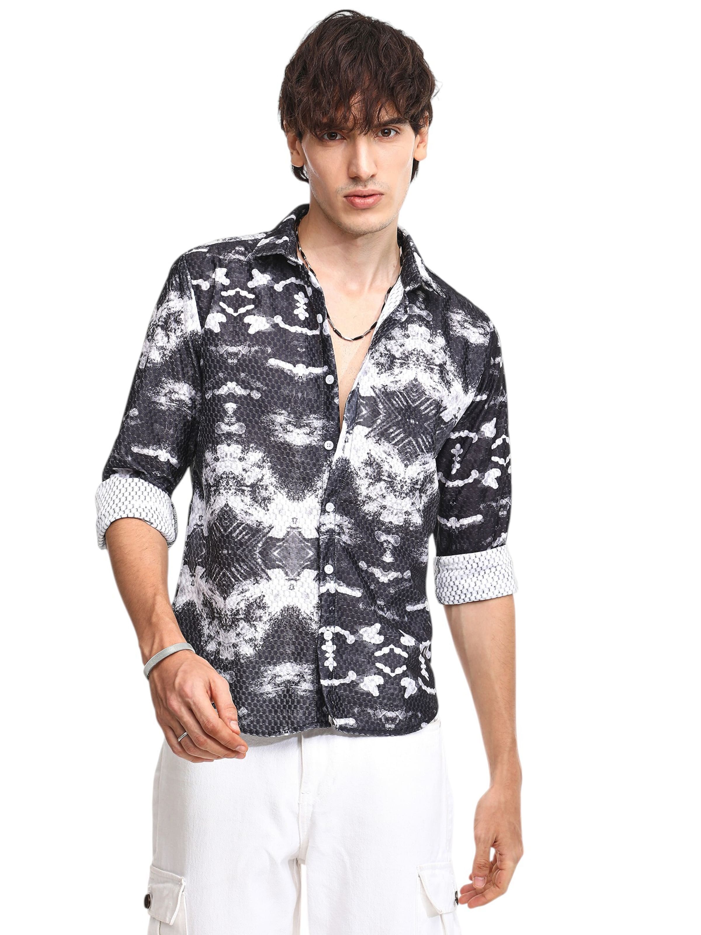 Campus Sutra Regular fit Overhemd in Zwart: voorkant