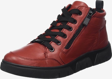 ARA Lace-Up Ankle Boots in Red: front