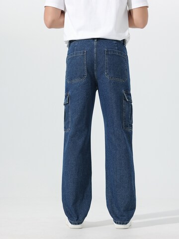 YOUTHUP Loosefit Cargojeans 'Weitbein'‌‌‌‌‌‌‌ in Blau