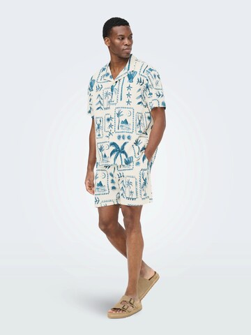 Only & Sons Comfort fit Koszula 'ONSPIERO' w kolorze biały