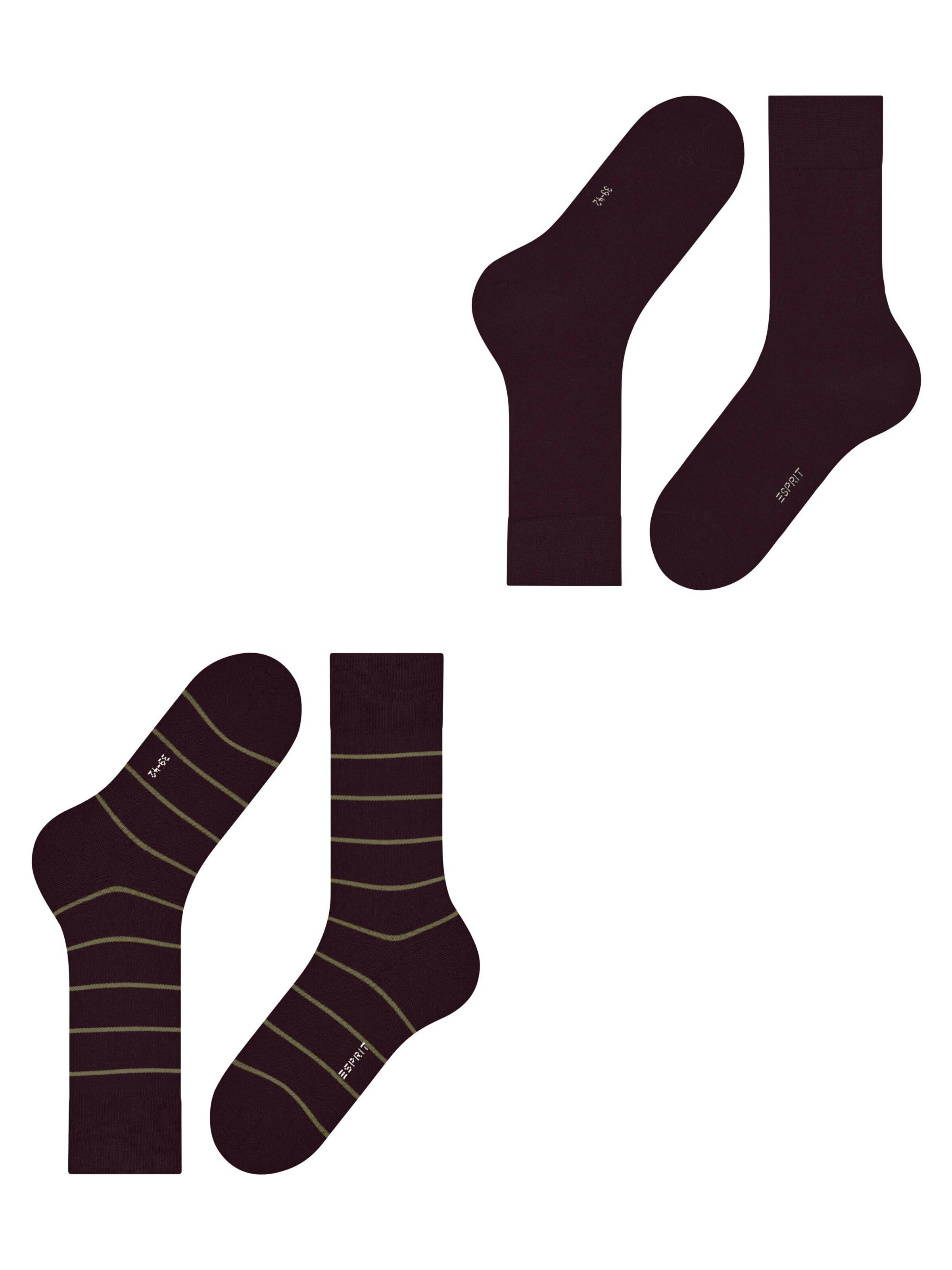 ESPRIT Socks 'Modern Stripe 2-Pack' in Red