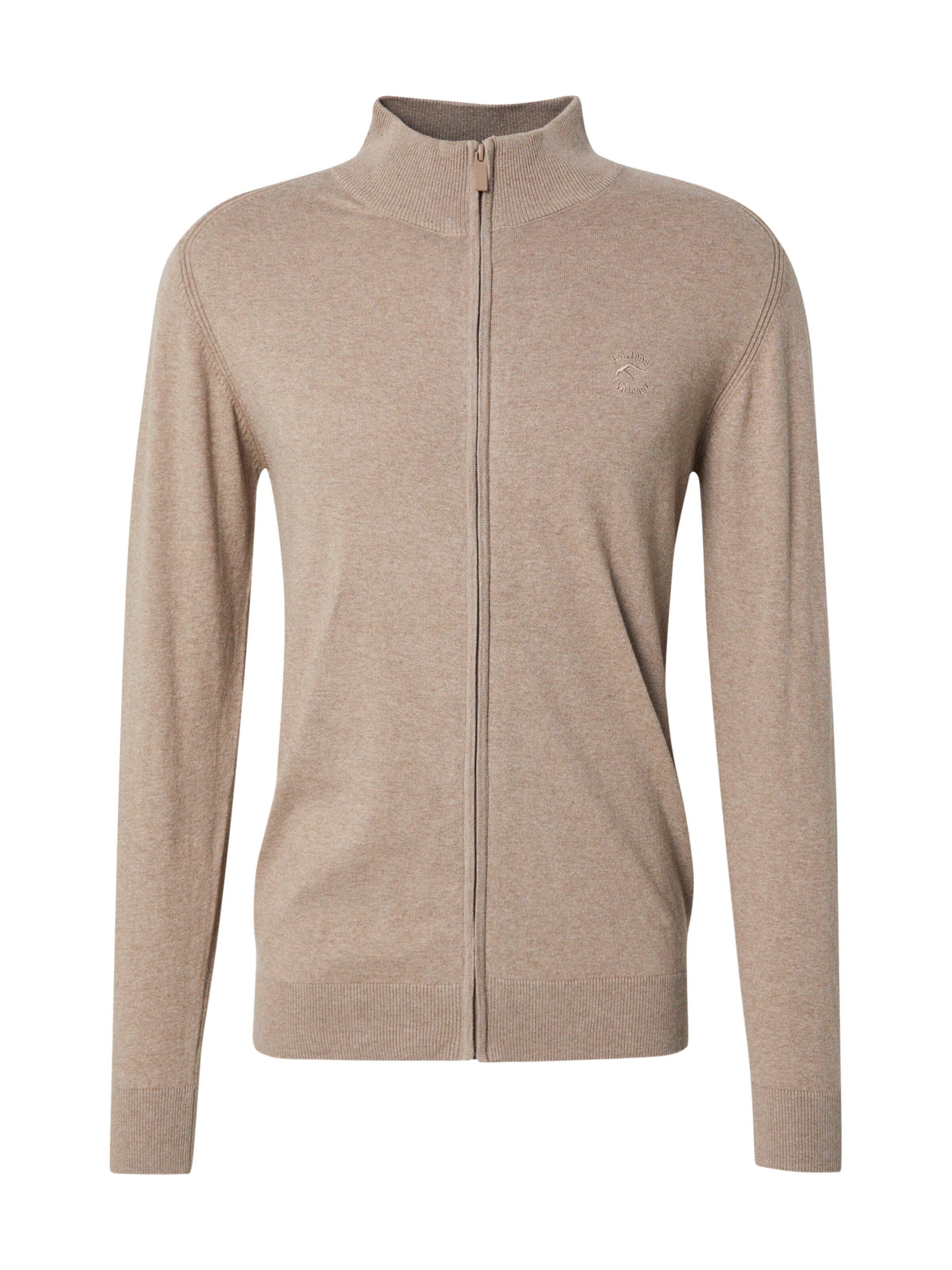 INDICODE JEANS Knit Cardigan 'Tinos' in Beige: front