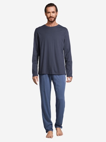 SCHIESSER Pajamas long 'Night & Home' in Blue