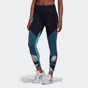 Skinny Pantaloni sport de la ADIDAS SPORTSWEAR pe albastru: față