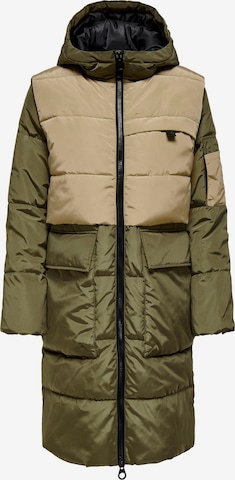 ONLY Zimní kabát – zelená: přední strana