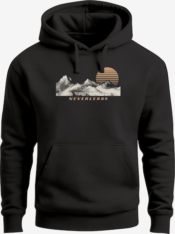 Neverless Sweatshirt 'Mountain' in Schwarz: Vorderseite