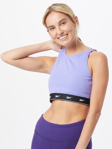 Reebok Skinny Sports top in Purple: front