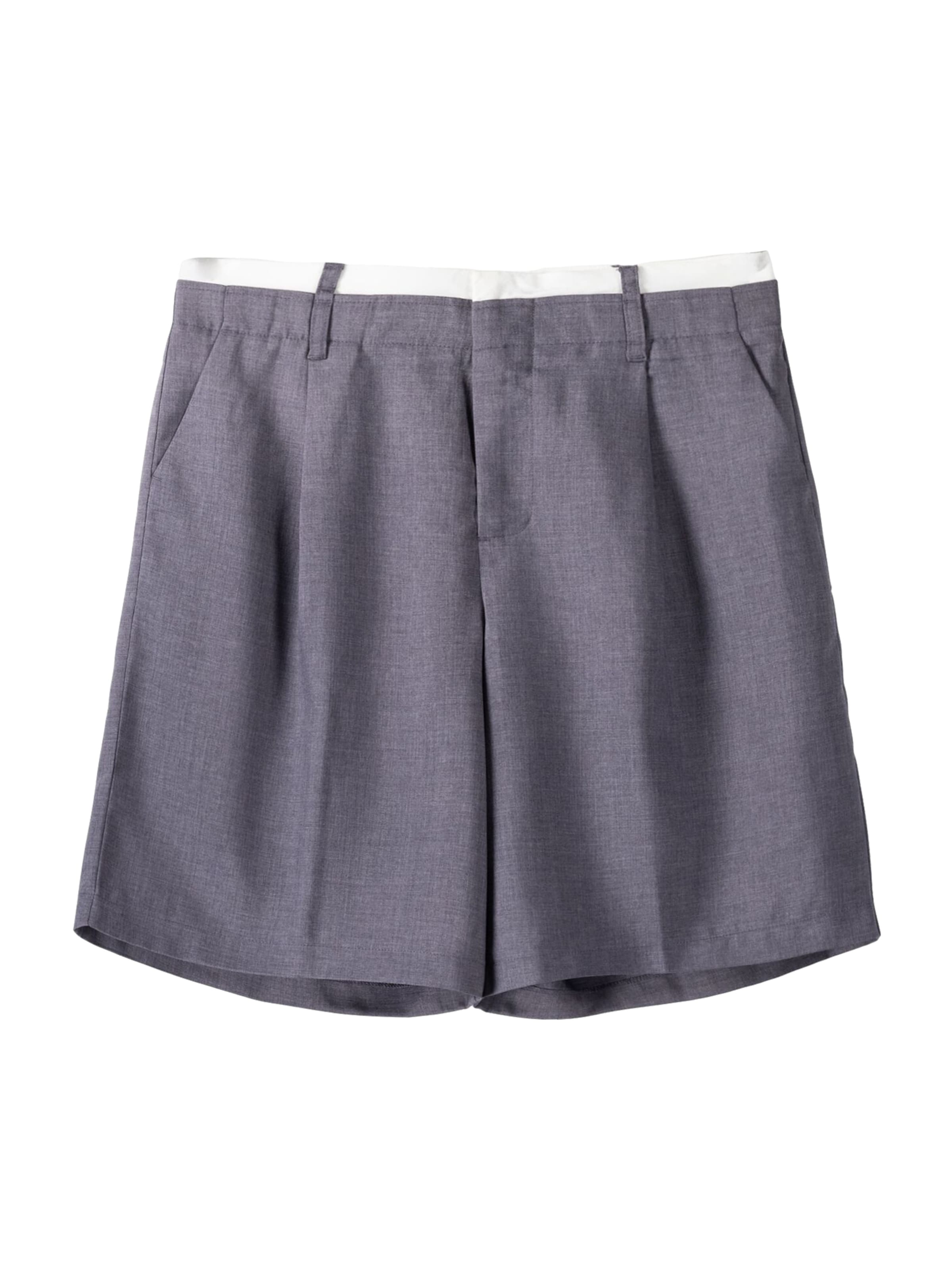 Bershka Loosefit Bukser med lægfolder i grå: forside