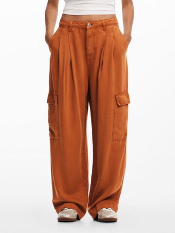 Wide leg Pantaloni cargo di Desigual in arancione