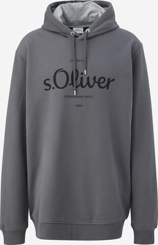 s.Oliver Men Tall Sizes Sweatshirt in Grey: front