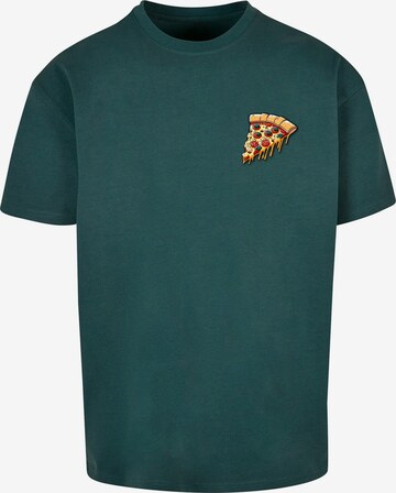 Merchcode Shirt 'Pizza Comic' in Groen: voorkant