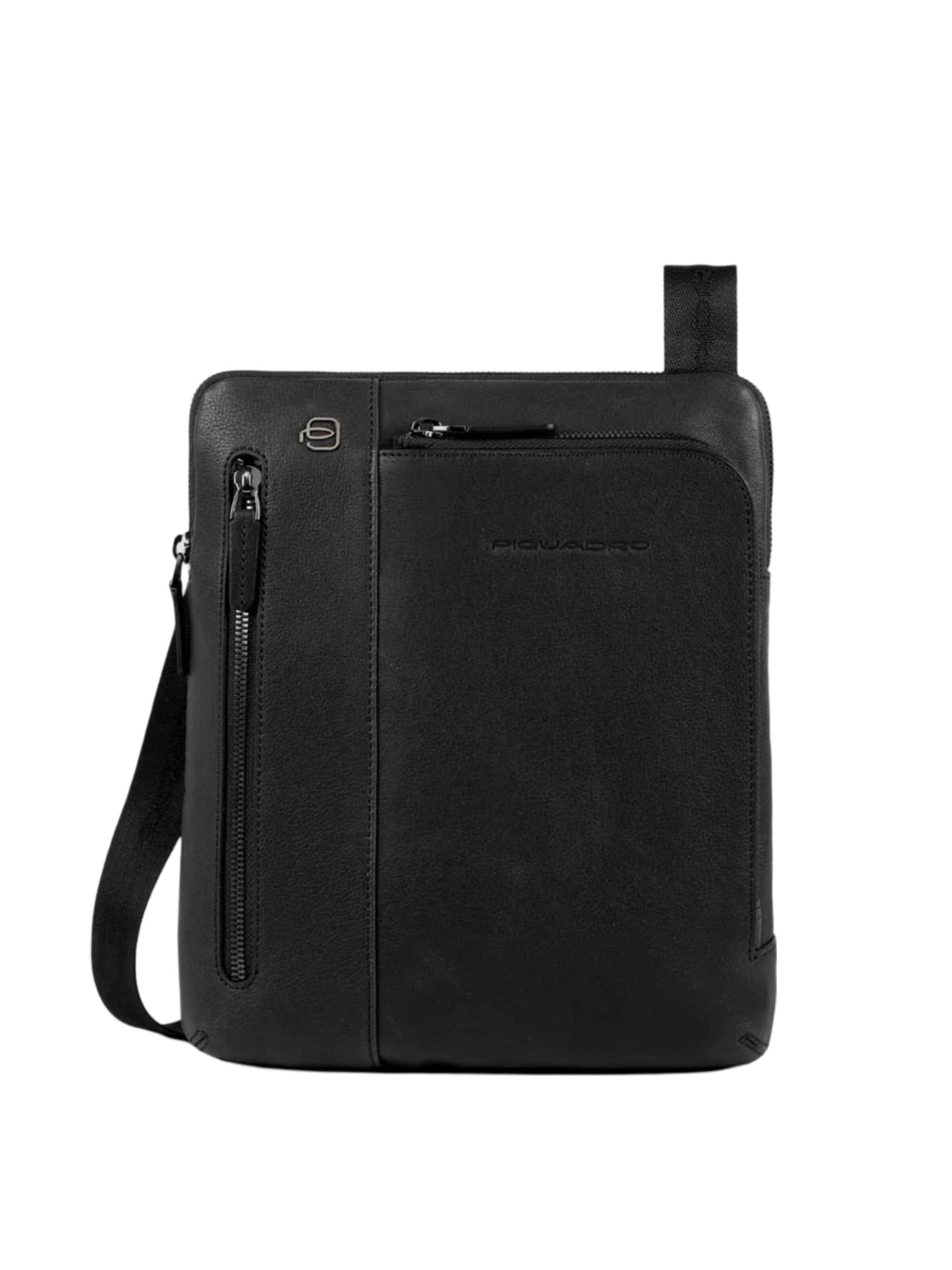 Piquadro Schoudertas in Zwart: voorkant